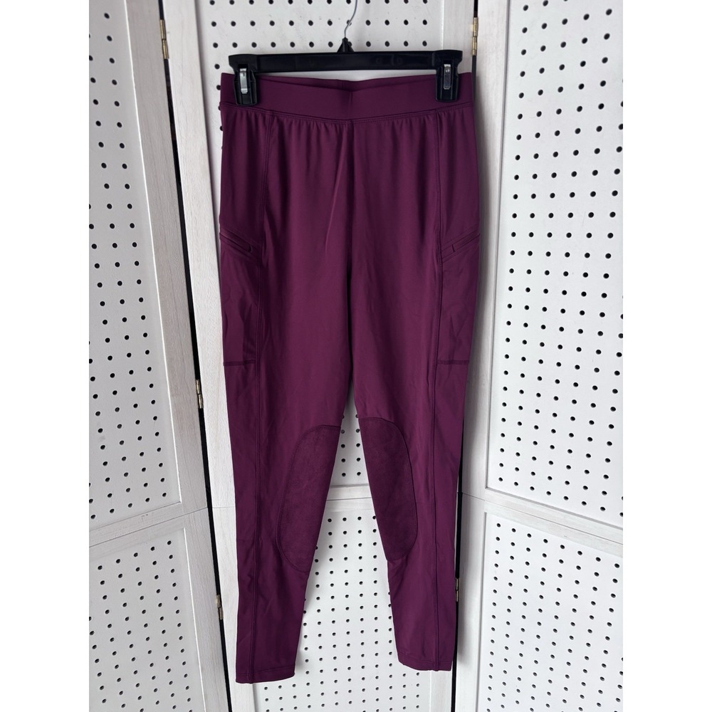 Willit Women's XL Maroonโ Riding Equestrian Pants Leggings Suede Knee Patch